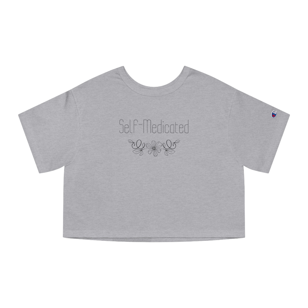 Self Medicated Cropped T-Shirt — Women's Vintage Floral Graphic