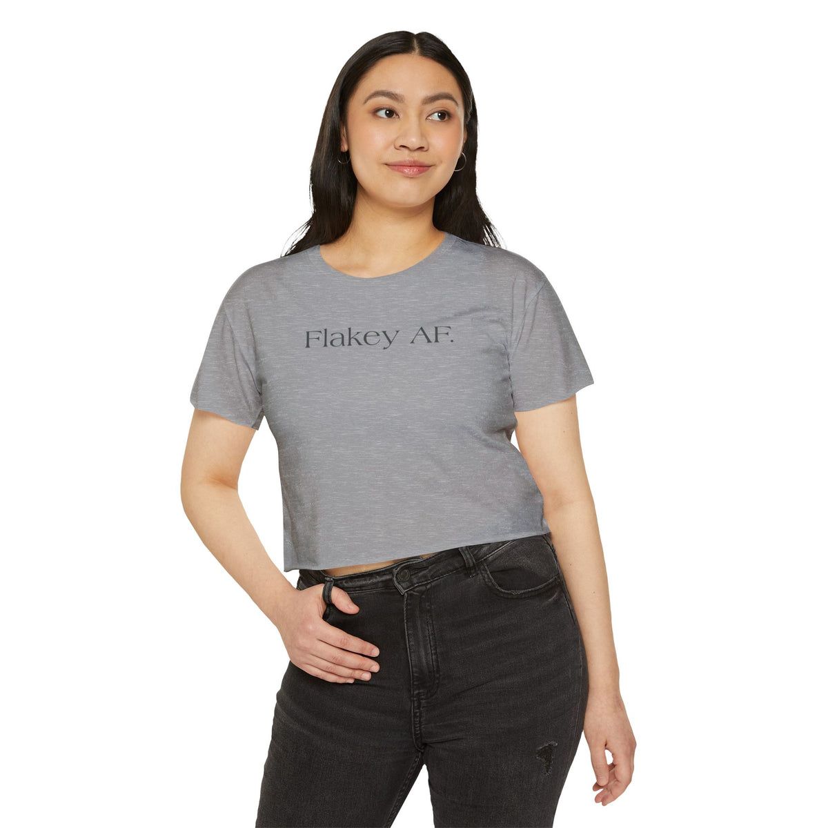 Flakey AF Crop Top — Funny Festival Women's Graphic Tee
