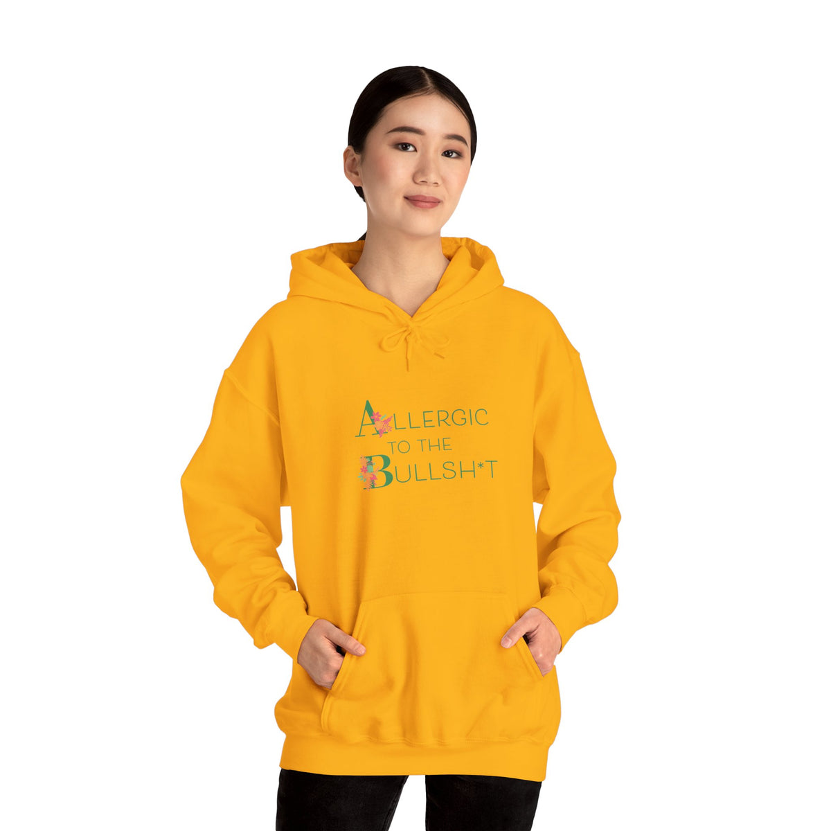 Allergic to the Bullsh*t Hoodie | Floral Letter Design