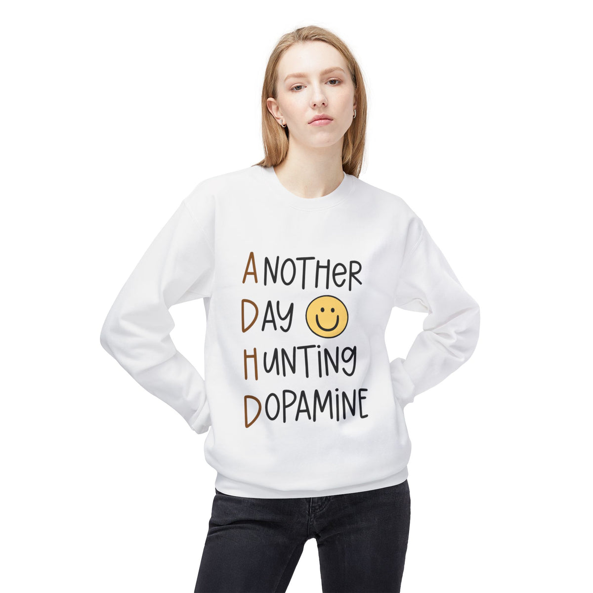 Another Day Hunting Dopamine sweatshirt | smiley graphic, mental health