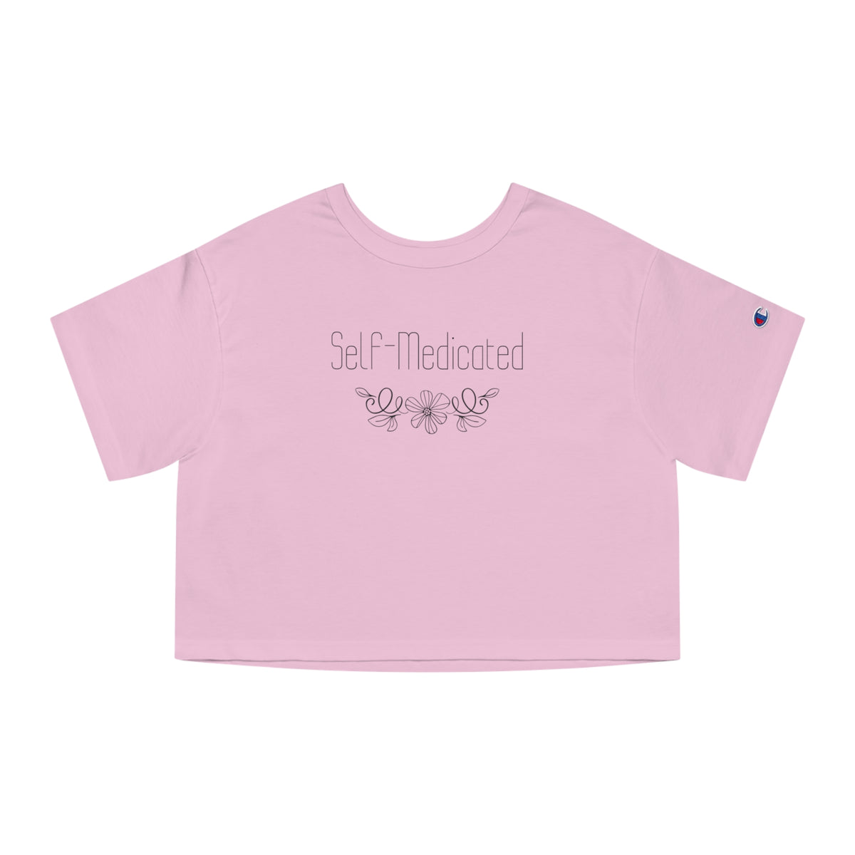 Self Medicated Cropped T-Shirt — Women's Vintage Floral Graphic