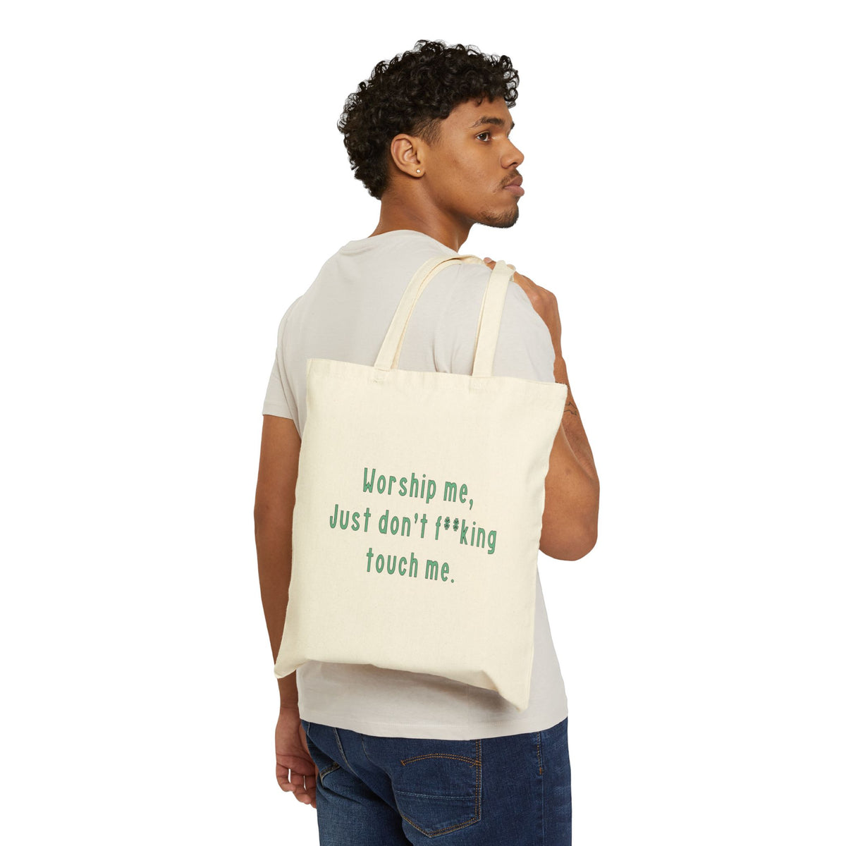 Worship me just don't f**king touch me Tote Bag | Sassy Quote Canvas Tote