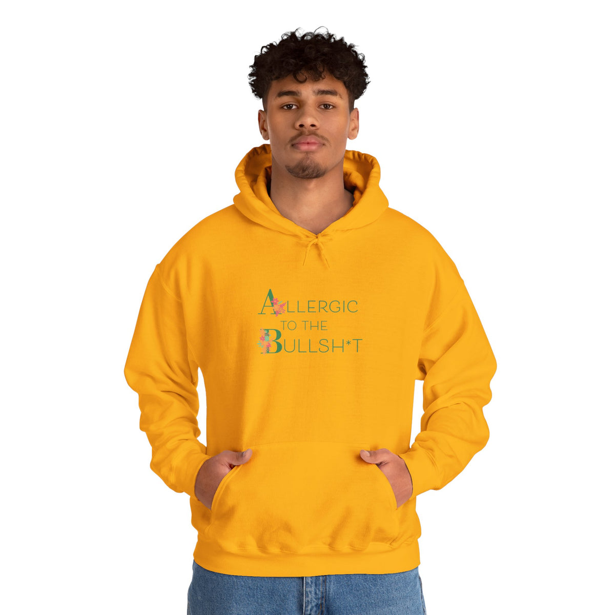 Allergic to the Bullsh*t Hoodie | Floral Letter Design