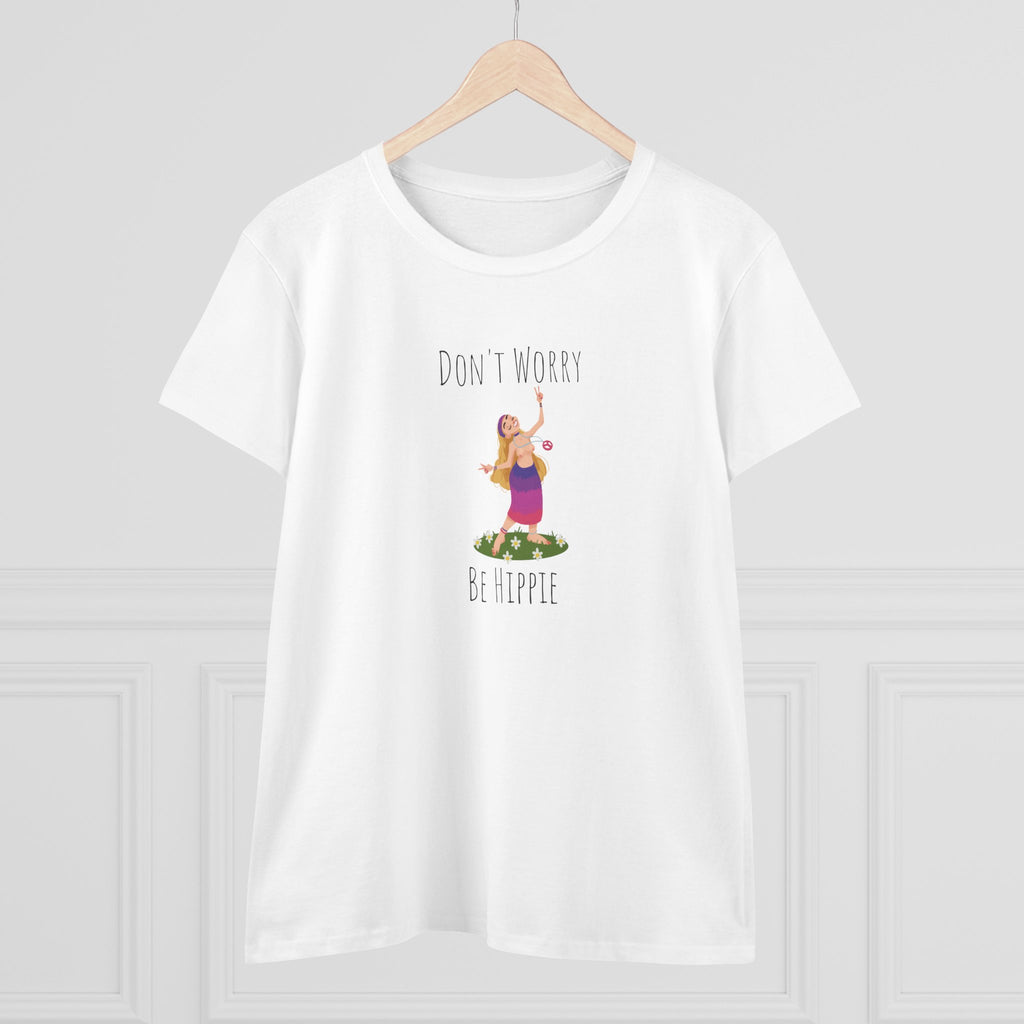Don't Worry Be Hippie T-Shirt — Women's Boho Retro Peace Graphic Tee
