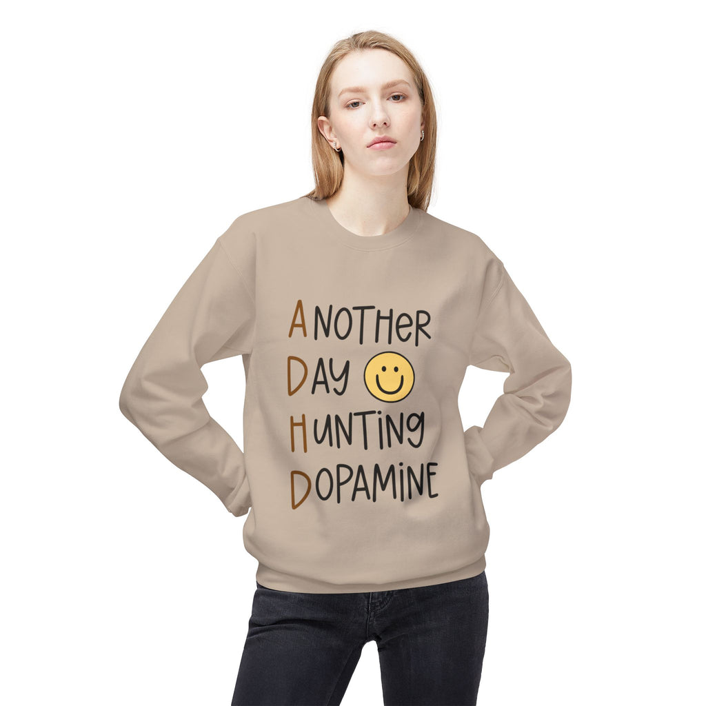 Another Day Hunting Dopamine sweatshirt | smiley graphic, mental health