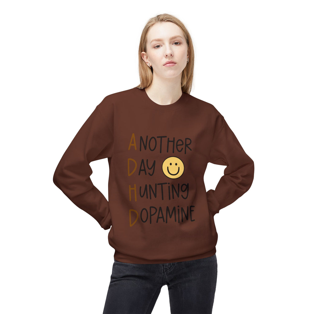 Another Day Hunting Dopamine sweatshirt | smiley graphic, mental health