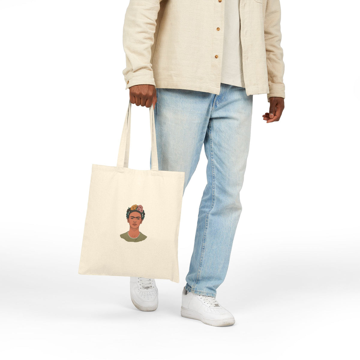Frida Kahlo Portrait Tote Bag | Cotton Canvas Art Shopper