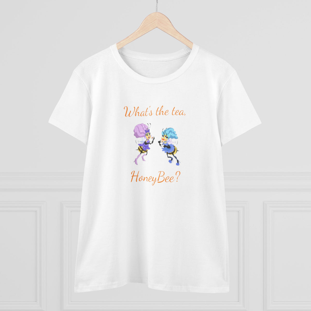 What's the tea, HoneyBee? Women's Tshirt — Cute Bee Spilling the Tea Graphic Shirt