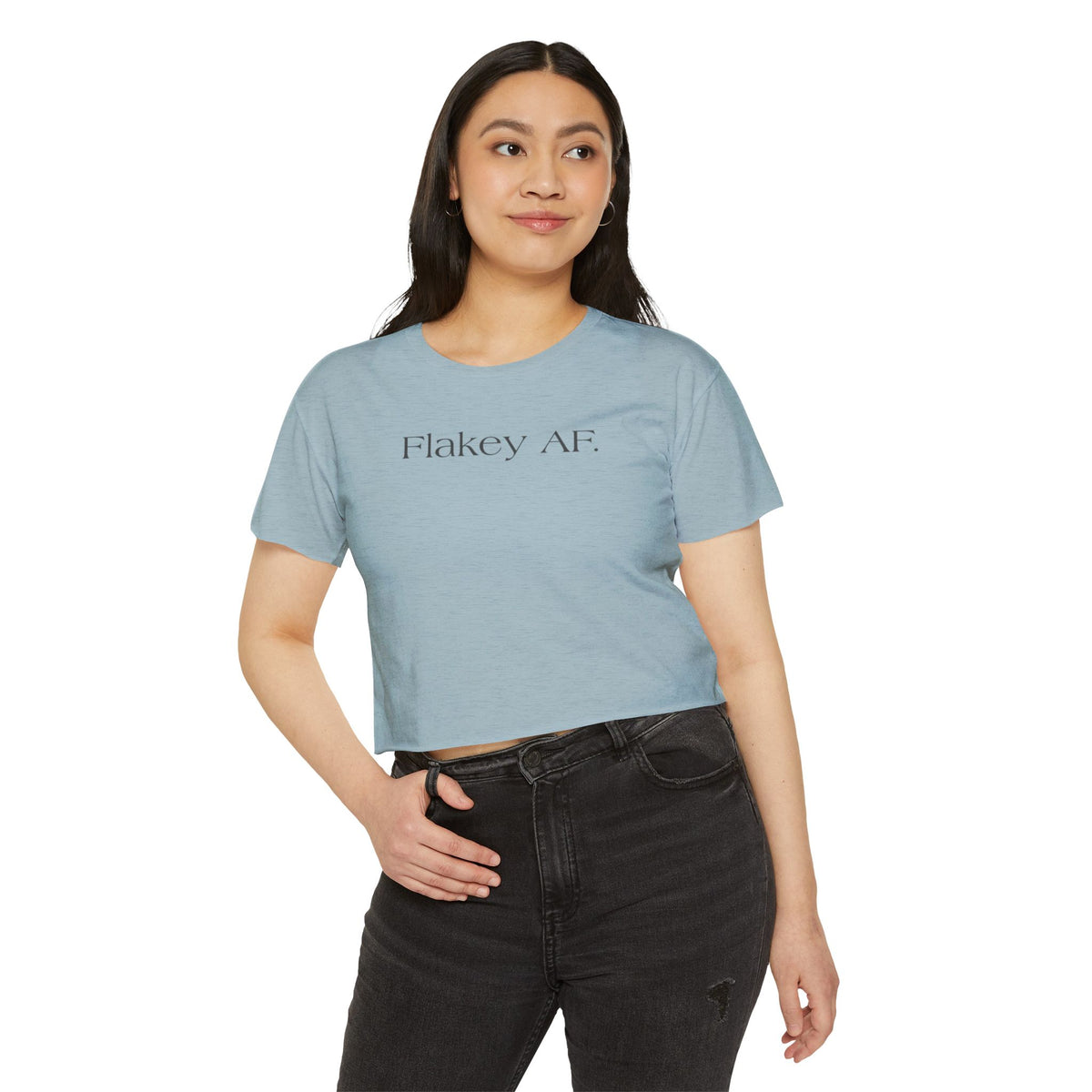 Flakey AF Crop Top — Funny Festival Women's Graphic Tee