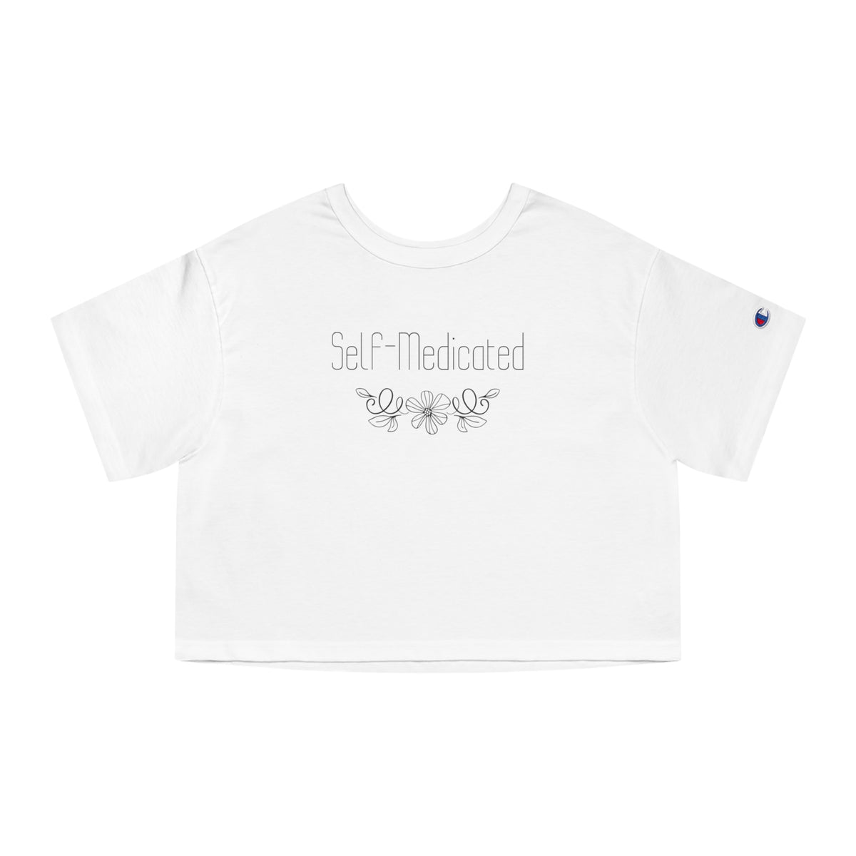 Self Medicated Cropped T-Shirt — Women's Vintage Floral Graphic