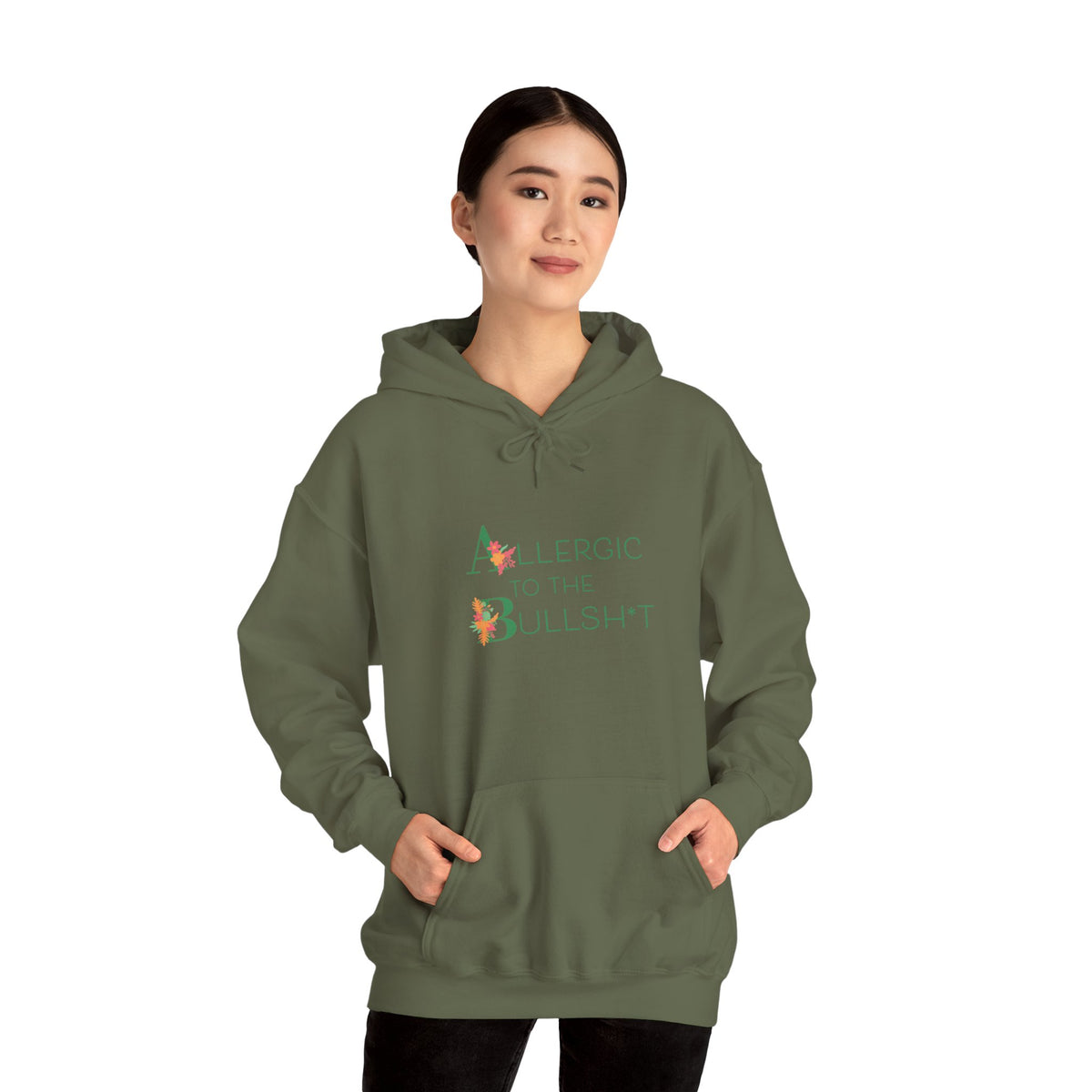 Allergic to the Bullsh*t Hoodie | Floral Letter Design
