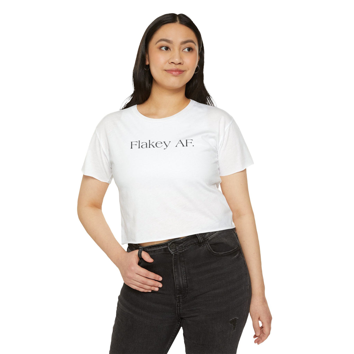 Flakey AF Crop Top — Funny Festival Women's Graphic Tee