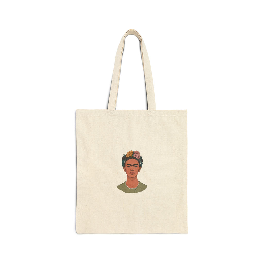 Frida Kahlo Portrait Tote Bag | Cotton Canvas Art Shopper